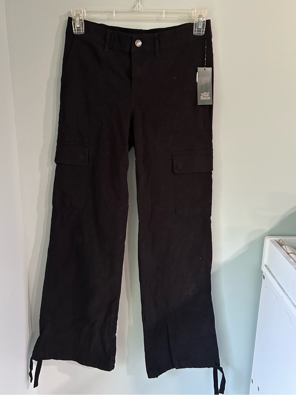 Wild Fable Cotton Utility Cargo Black with Cinch drawstring for Jogger Small